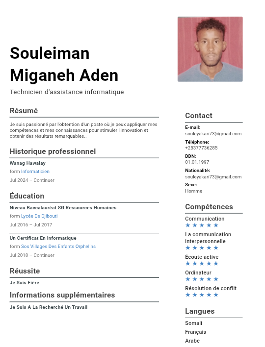 Jeune diplômé en ressources humaines avec compétences en informatique et linguistiques à la recherche d\'emploi