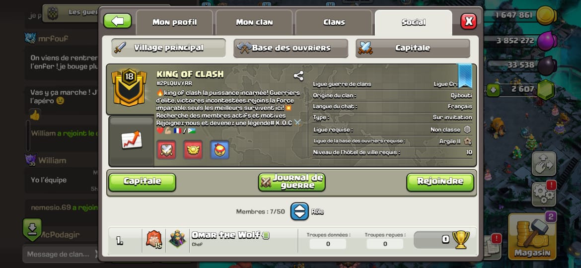 Vente de clan actif sur Clash of Clans