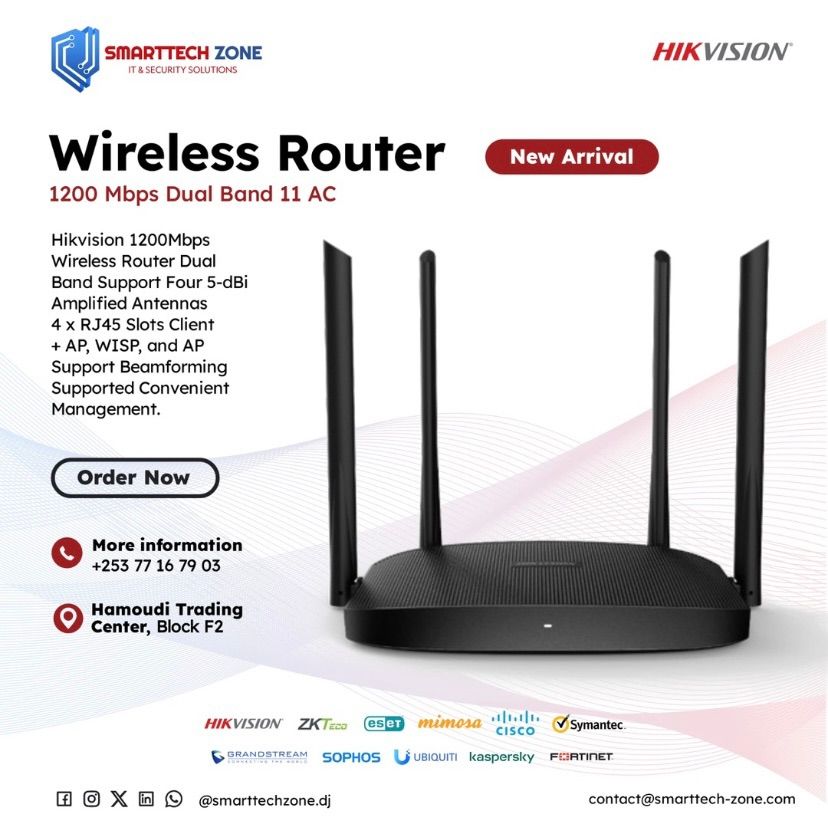 Hikvision Routeur Wi-Fi AC1200 double bande – Neuf