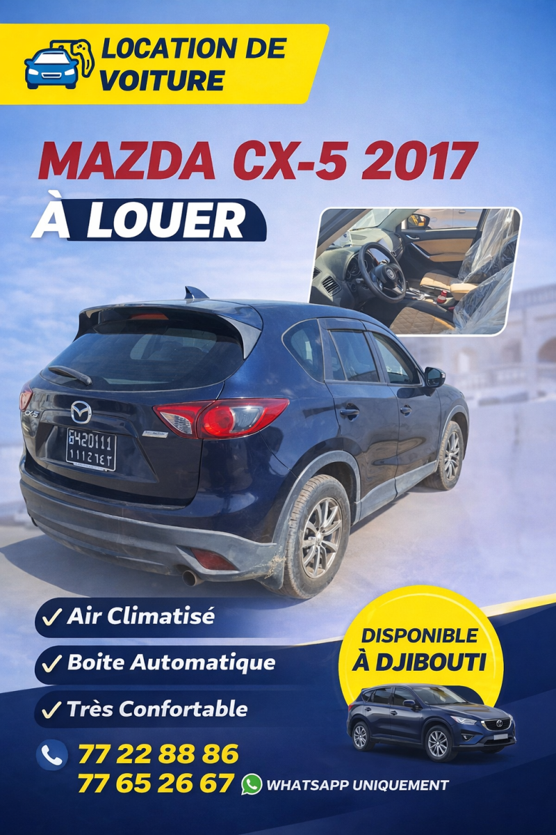 Mazda CX-5 2017 à louer, boîte automatique, climatisée, confortable et économique