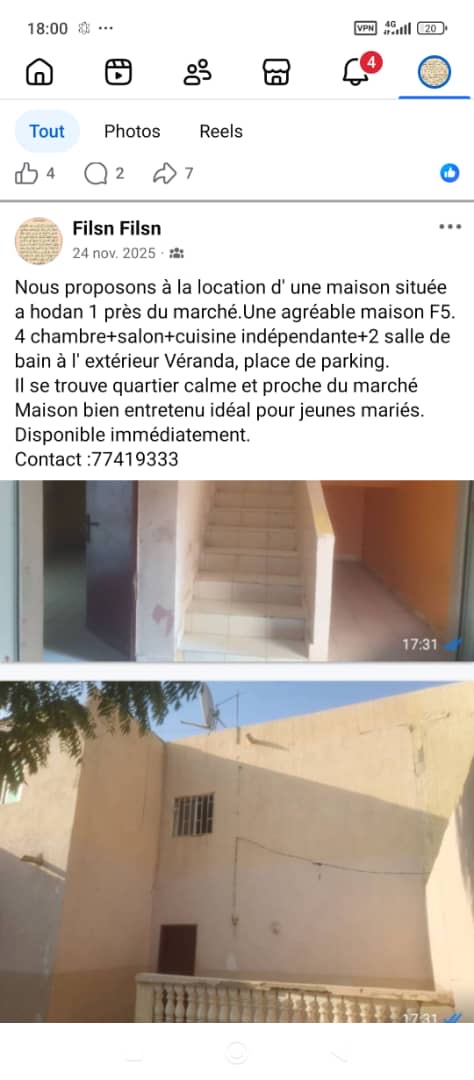 Maison en bon état à louer à Hodan 1, face au marché turc.