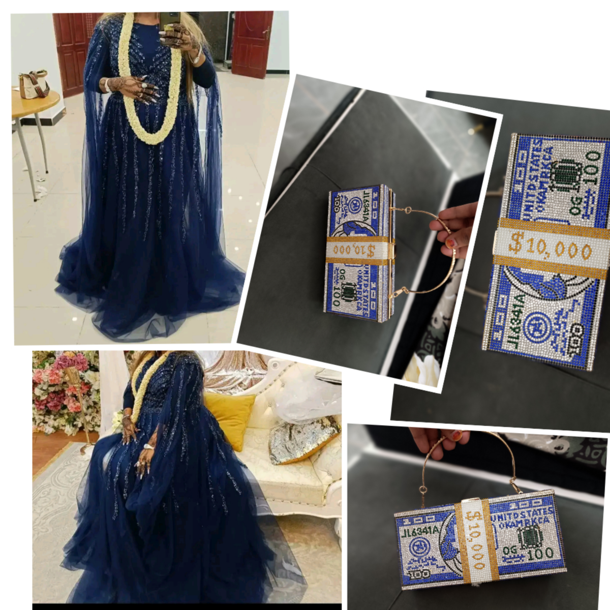 Robe bleu marine avec sac à vendre