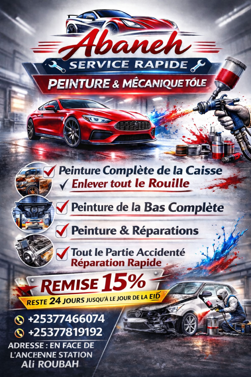 Réparation et peinture rapide - 15% de remise jusqu\'à l\'Aïd