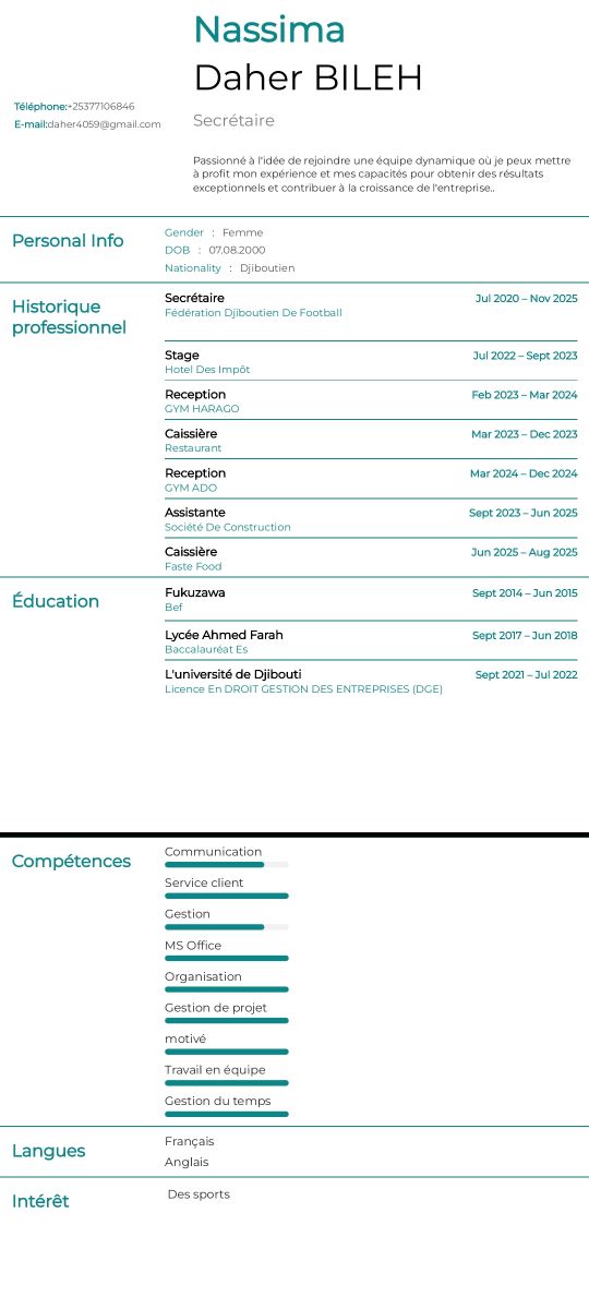 Assistante administrative et caissière disponible pour emploi