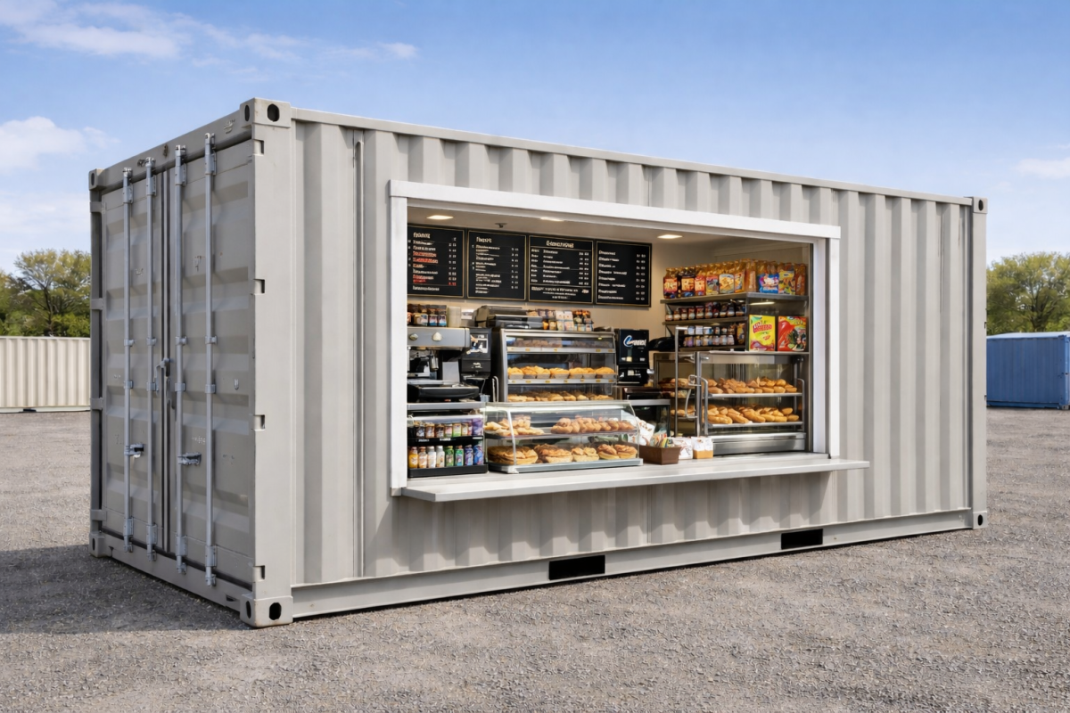 Container aménagé pour commerce - Structure solide et prêt à l\'usage