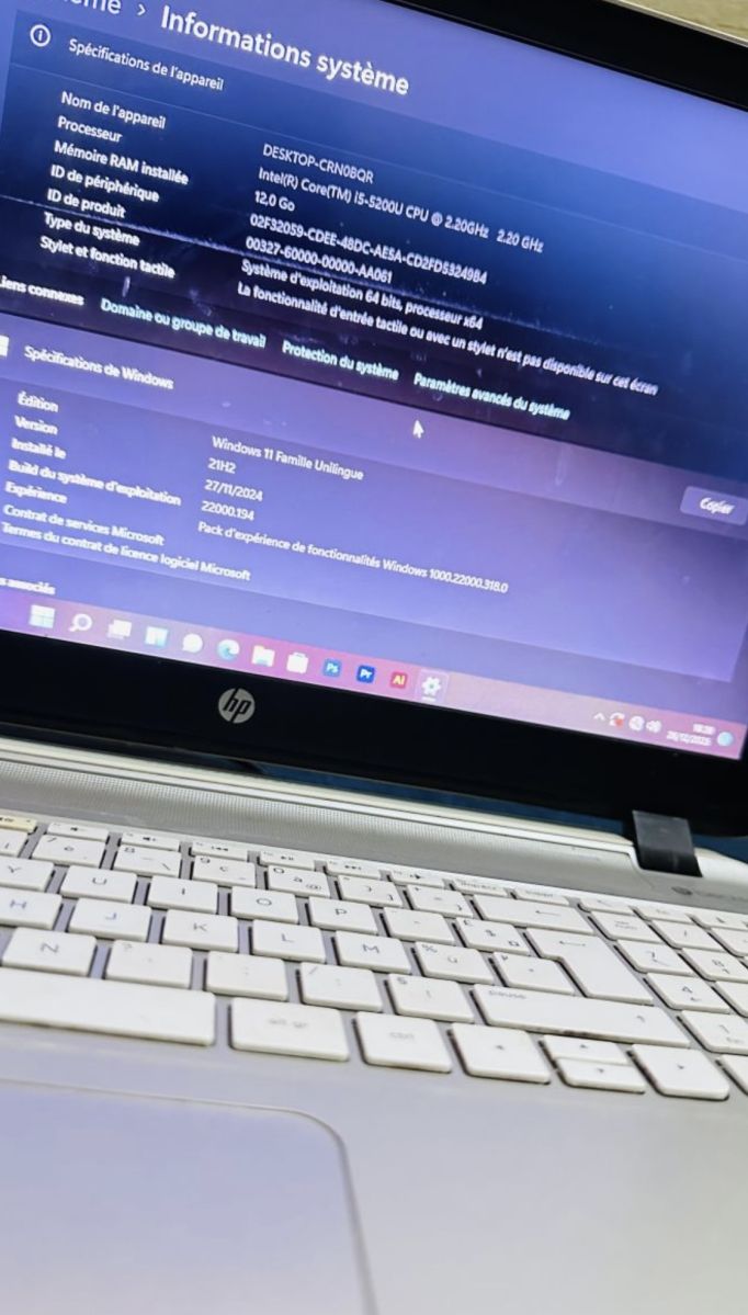 HP Core i5 2.20GHz, 12 Go RAM, Windows 11 - 64 bits