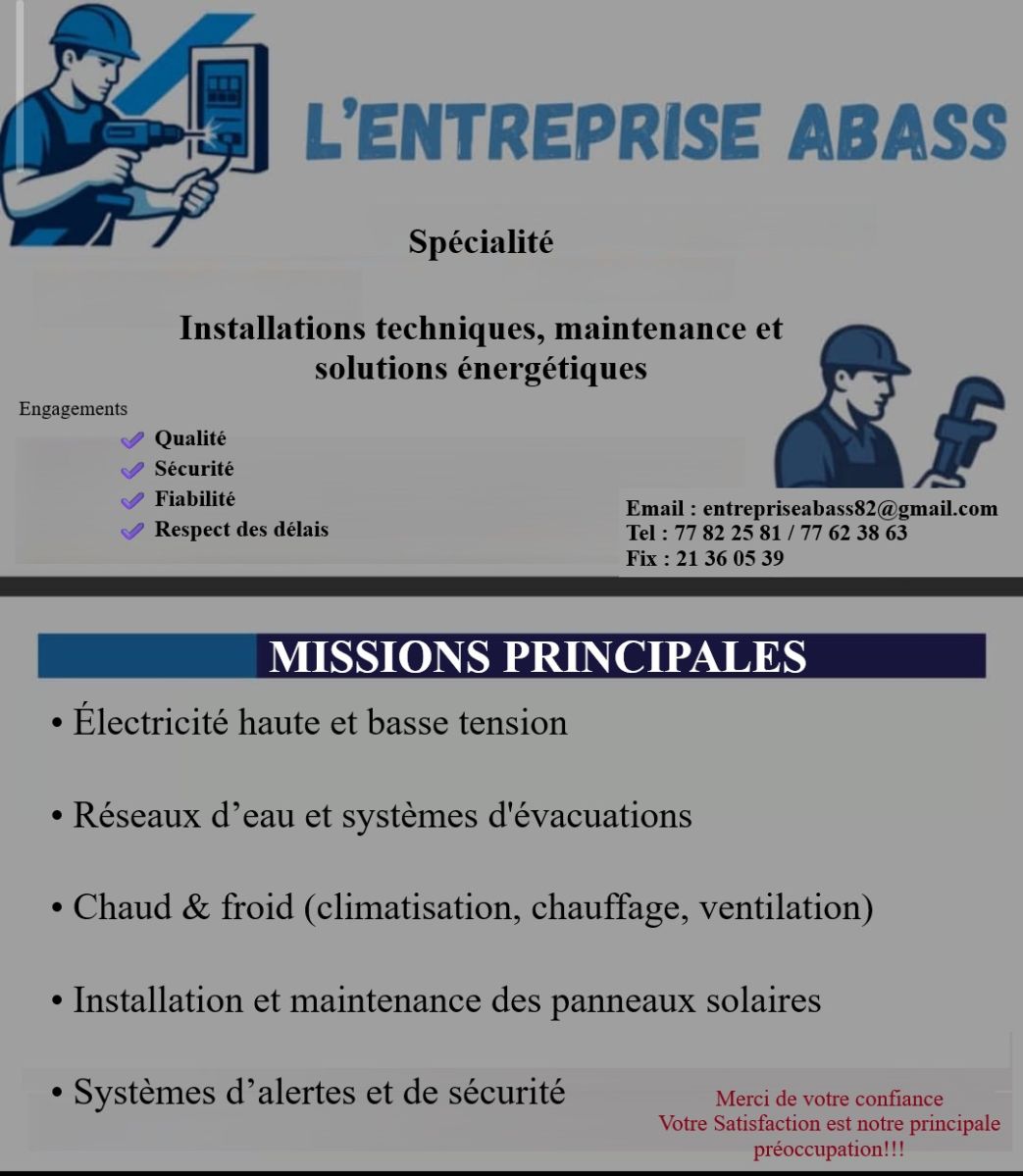 Entreprise Abass - Spécialiste en électricité et plomberie