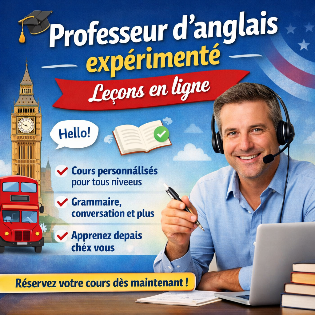 Cours d\'anglais en ligne personnalisés pour tous niveaux