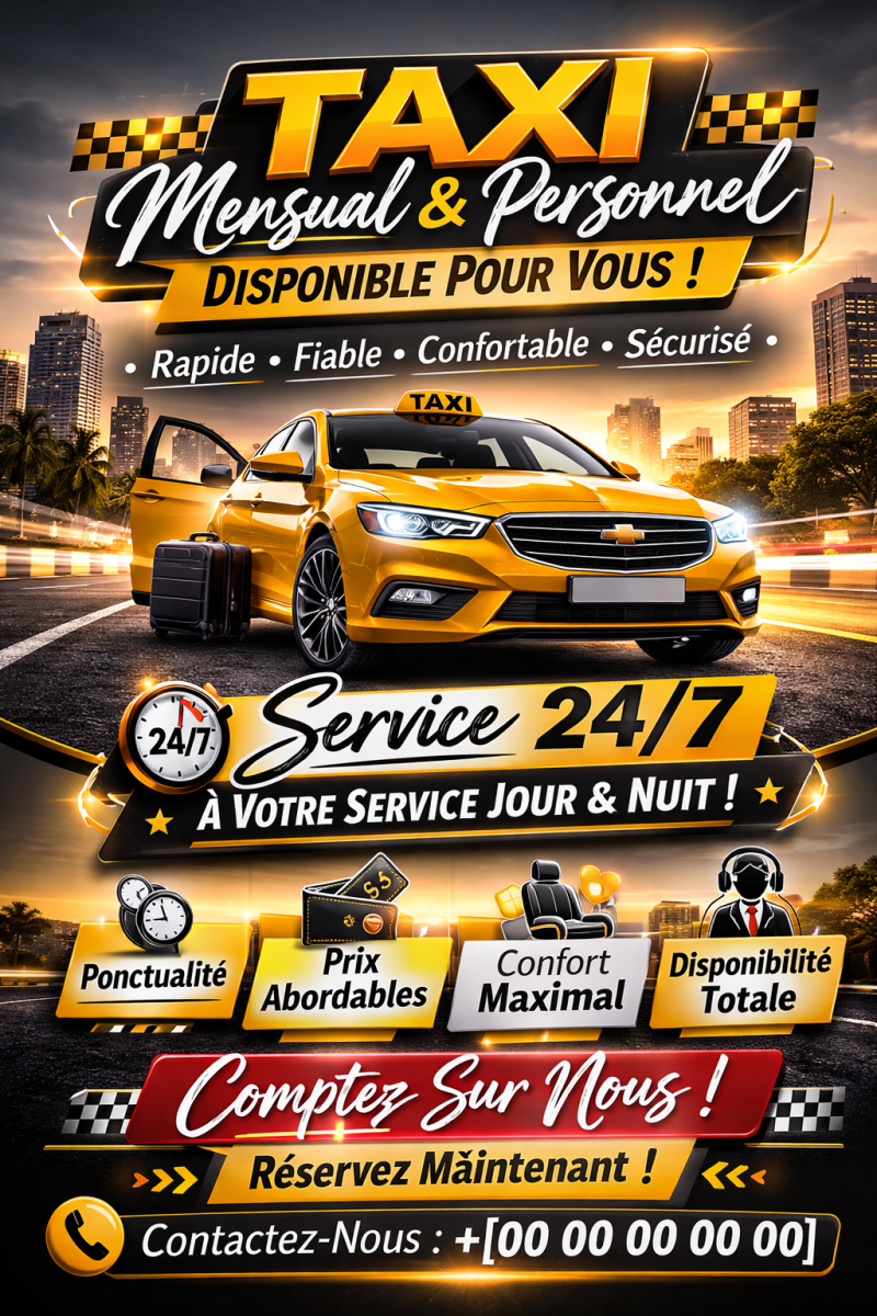 Service de taxi pour contrats mensuels