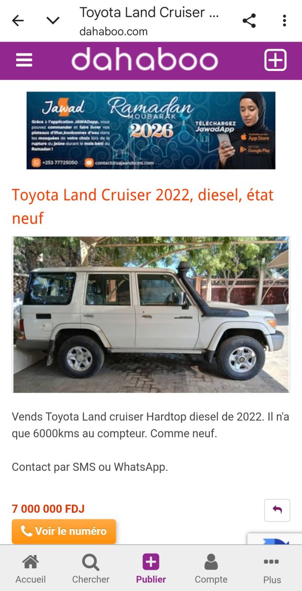 Toyota Land Cruiser Hardtop 2022 - Comme Neuf