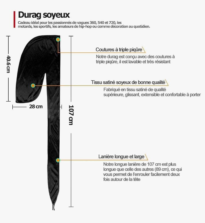 Durag exporté de France à prix raisonnable