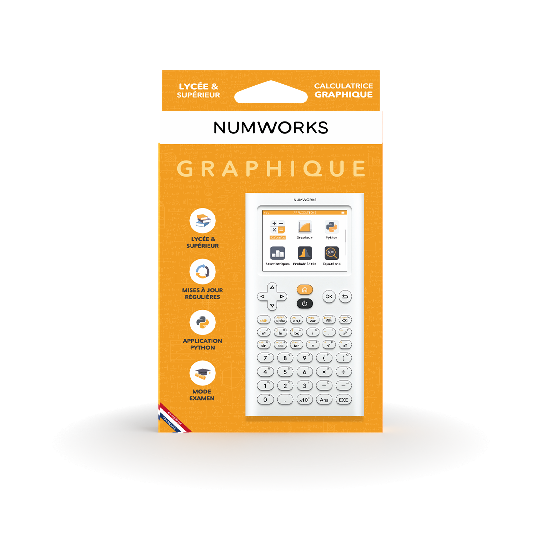 Calculatrice graphique NUMWORKS - Écran couleur, Python, Bluetooth