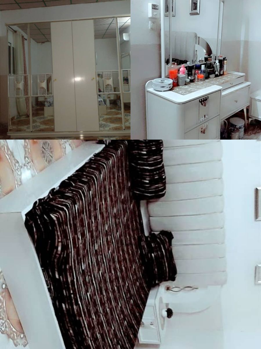 Ensemble lit, armoire et table à chevet importé de Turquie