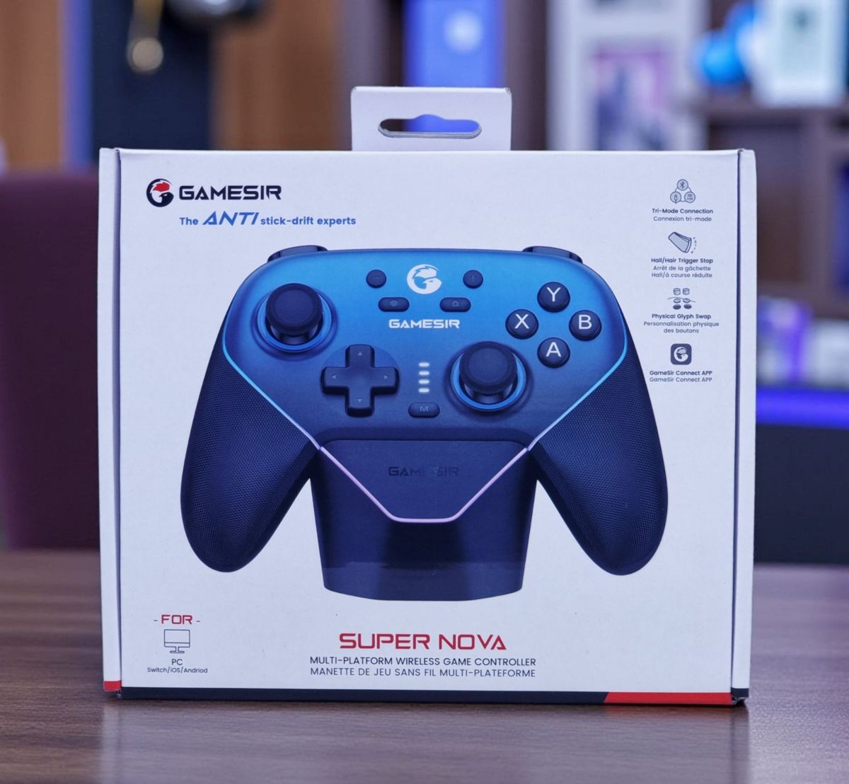 Manette de jeu sans fil GameSir Super Nova - Noir/Bleu - Gâchettes réglables