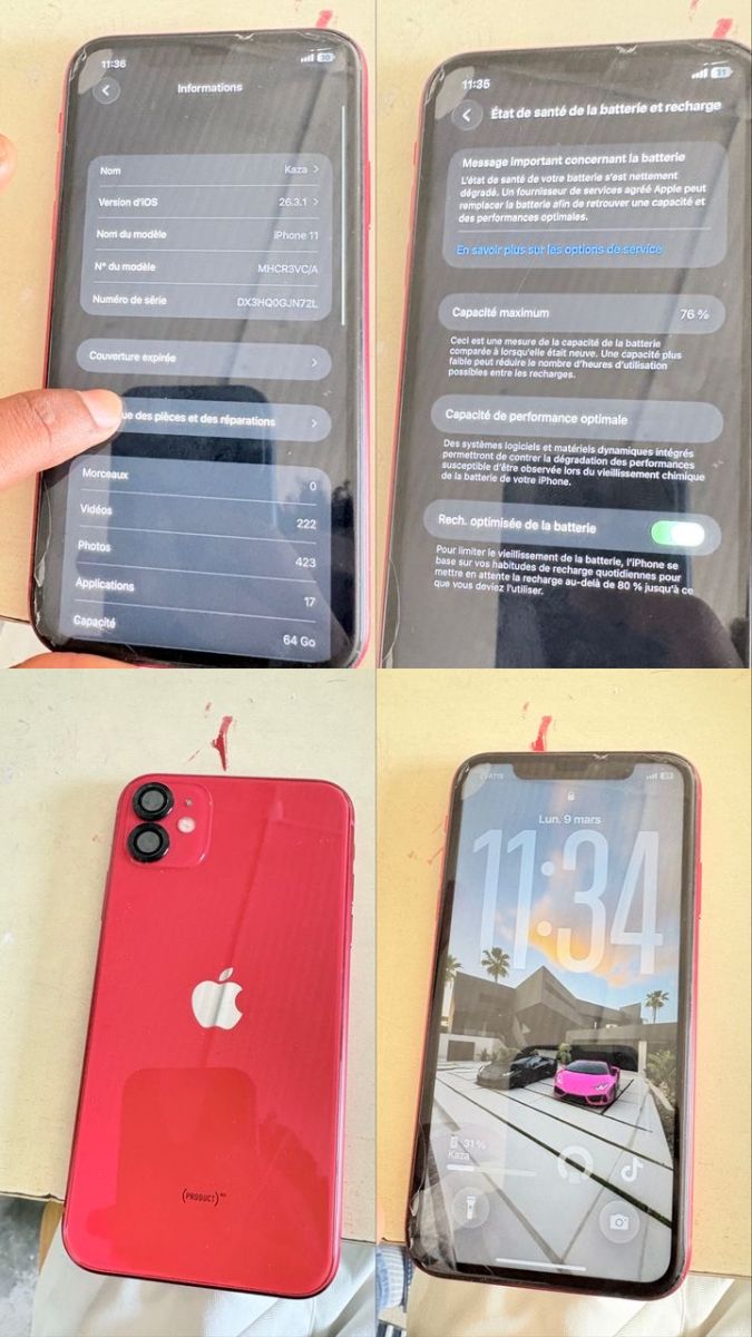 iPhone 11 Rouge, Comme Neuf