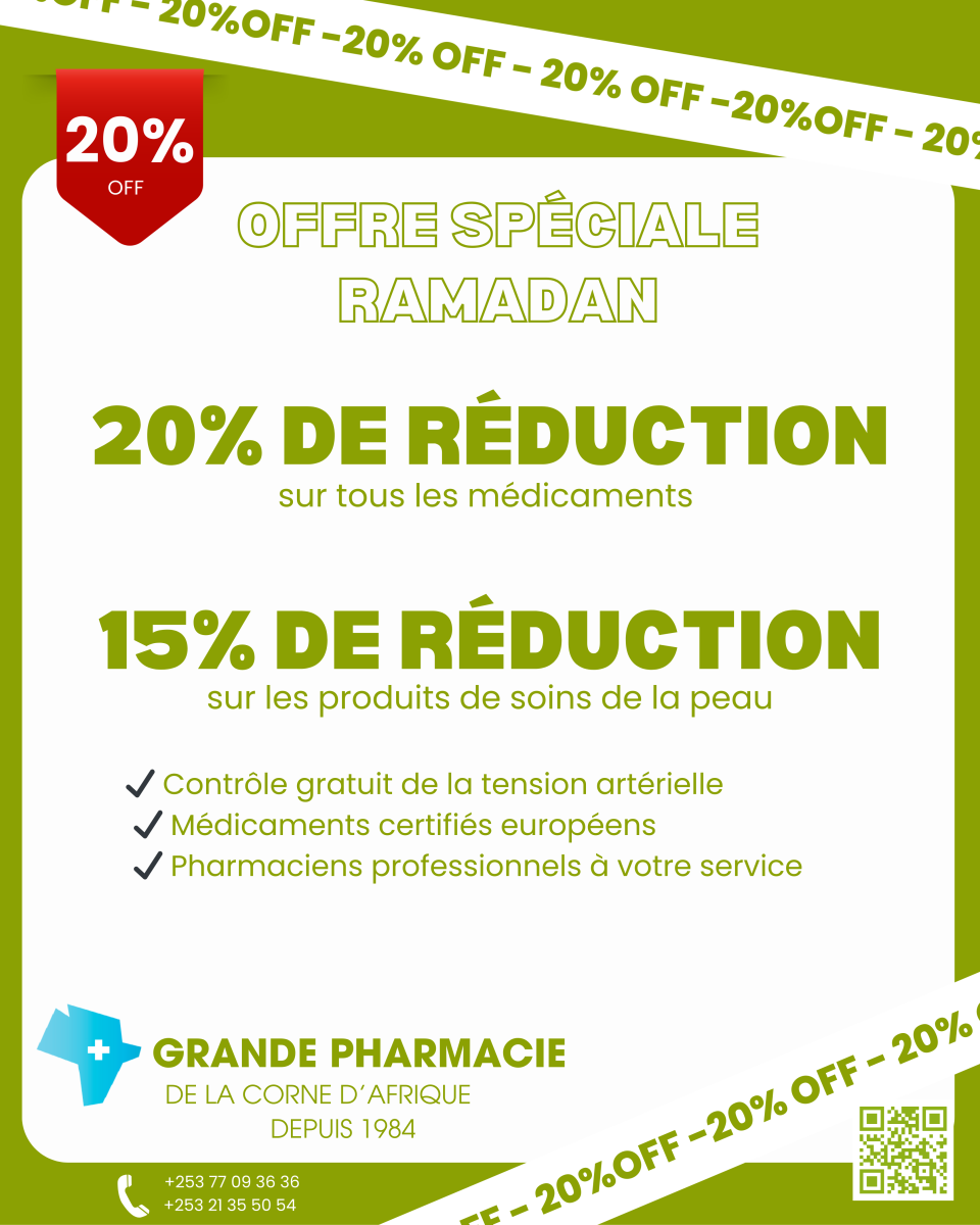 Grande Pharmacie de la Corne d\'Afrique - Offres Ramadan sur médicaments et soins de la peau