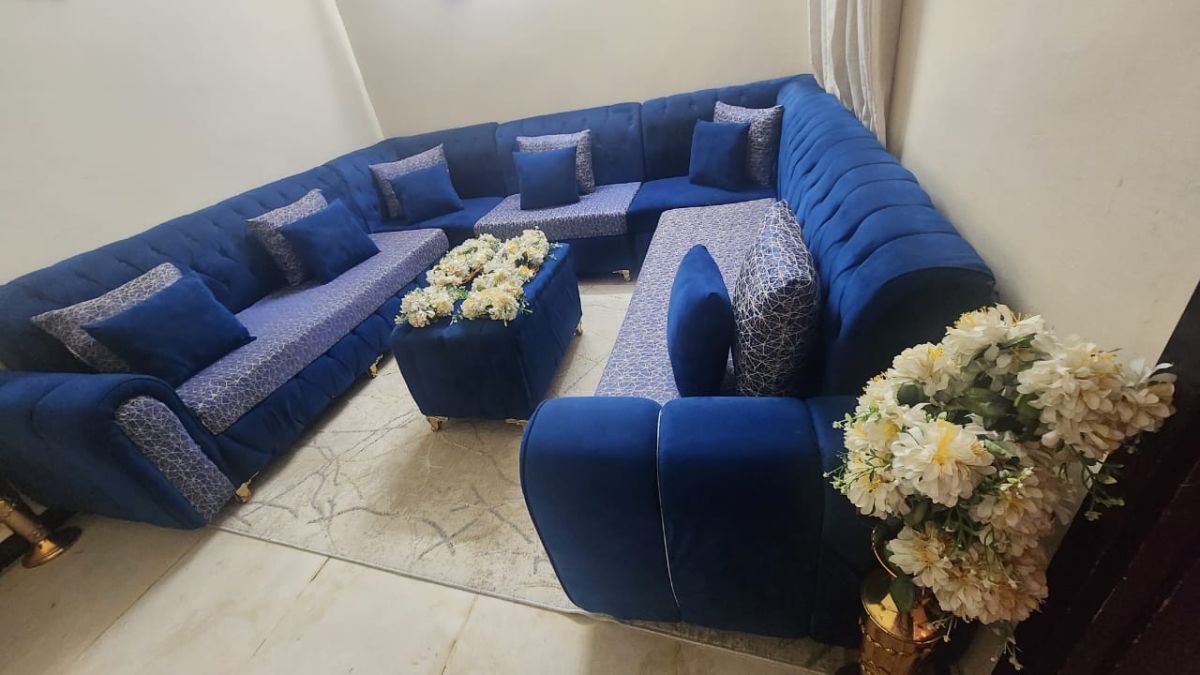 Salon U neuf + Réfrigérateur en excellent état