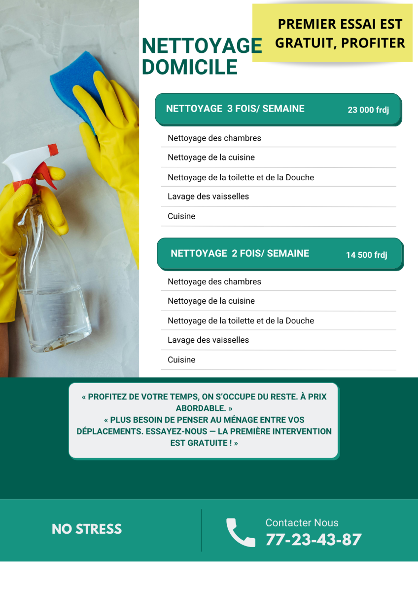 Service de nettoyage à domicile - Premier essai gratuit !