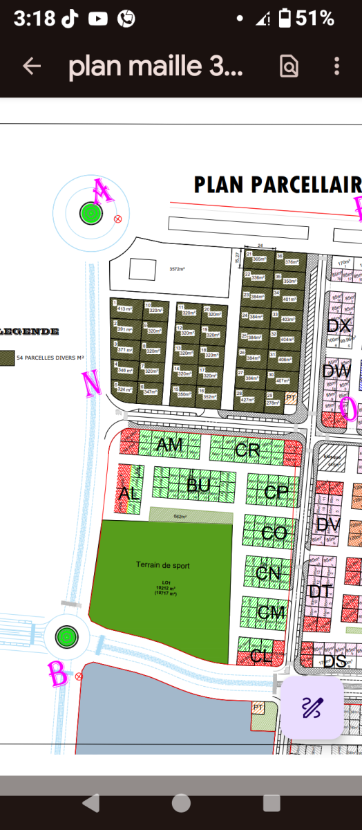 Terrain 85m2 avec titre foncier nassib
