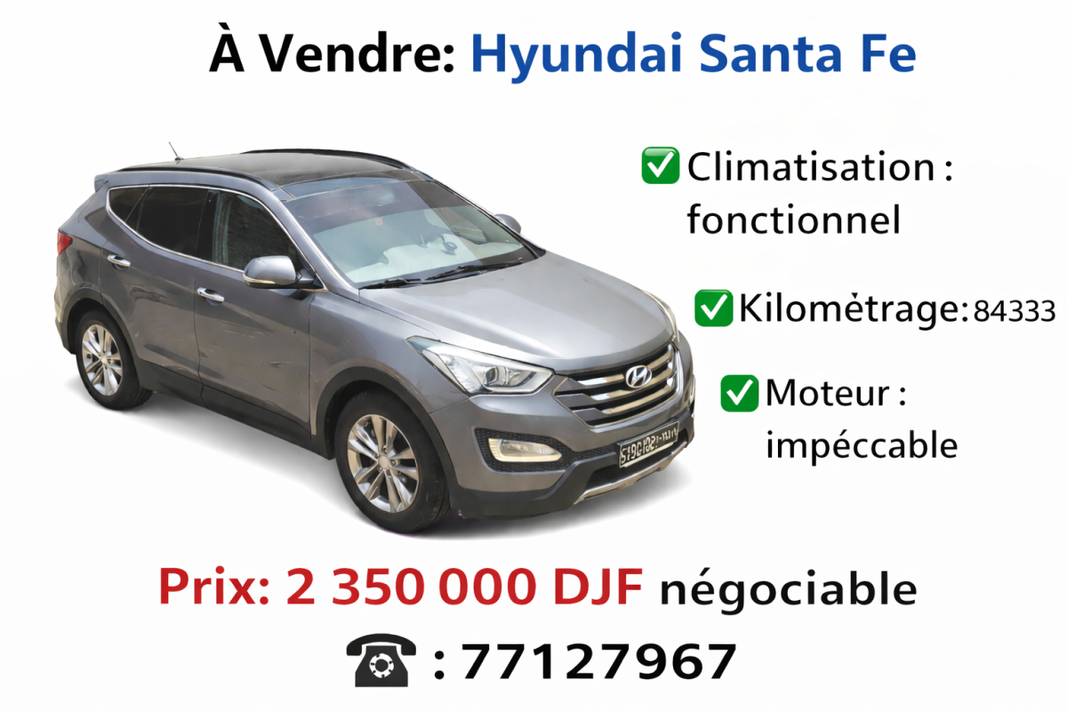 Hyundai Santafe 2015 en excellent état, climatisation, à vendre
