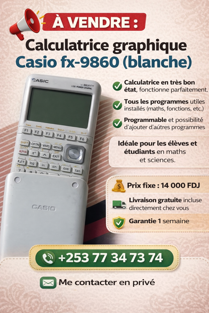Calculatrice Casio fx-9860 programmable pour maths et sciences