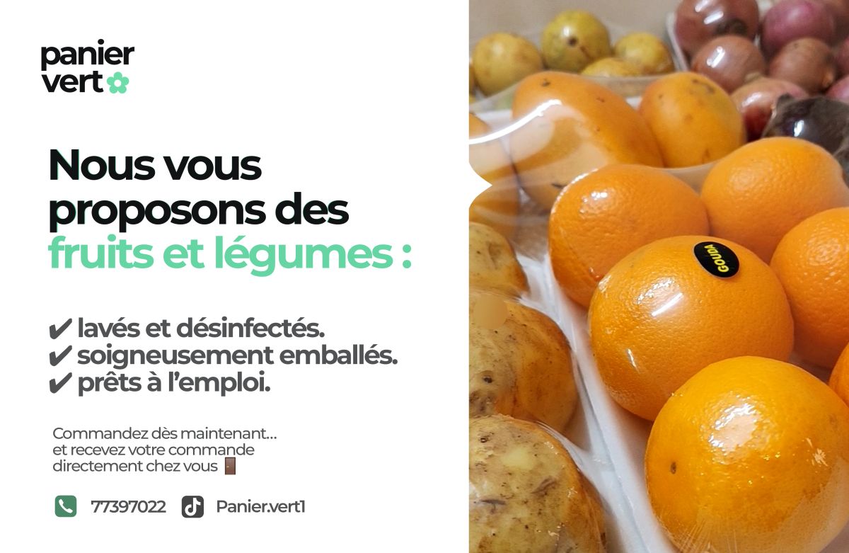 Légumes et fruits frais et lavés 