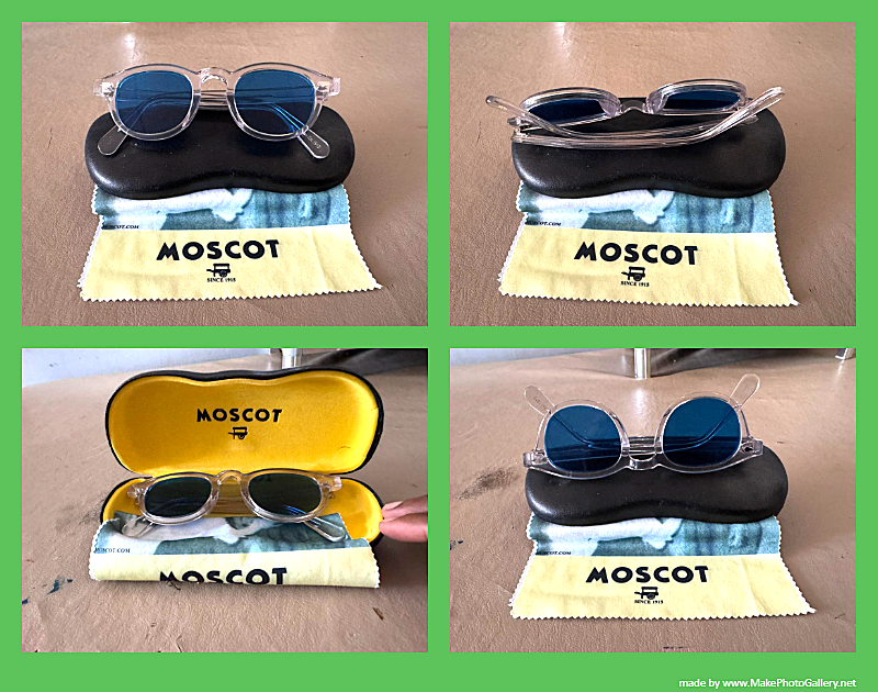 Lunettes MOSCOT LEMTOSH 44, monture transparente et verres bleutés