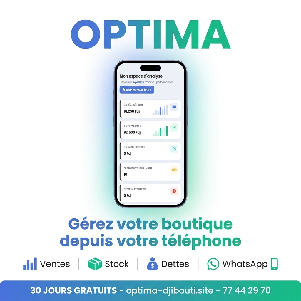 Gérez votre boutique avec OPTIMA - Suivez vos ventes en temps réel !