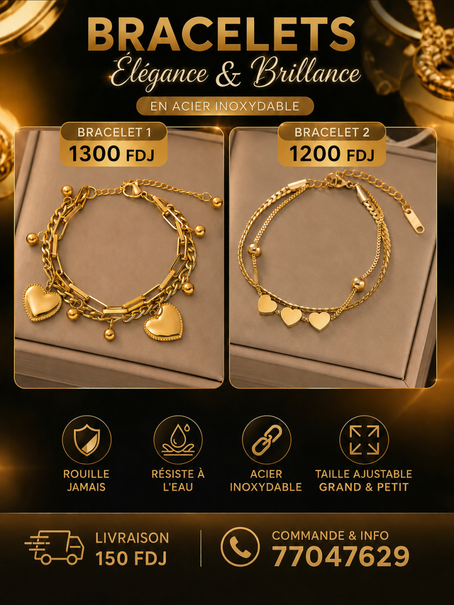 Bracelet femme en acier inoxydable résistant à l\'eau ajustable
