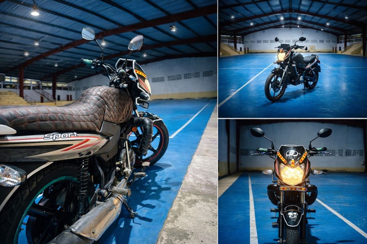 Moto TVS 100 noir rouge en excellent état général