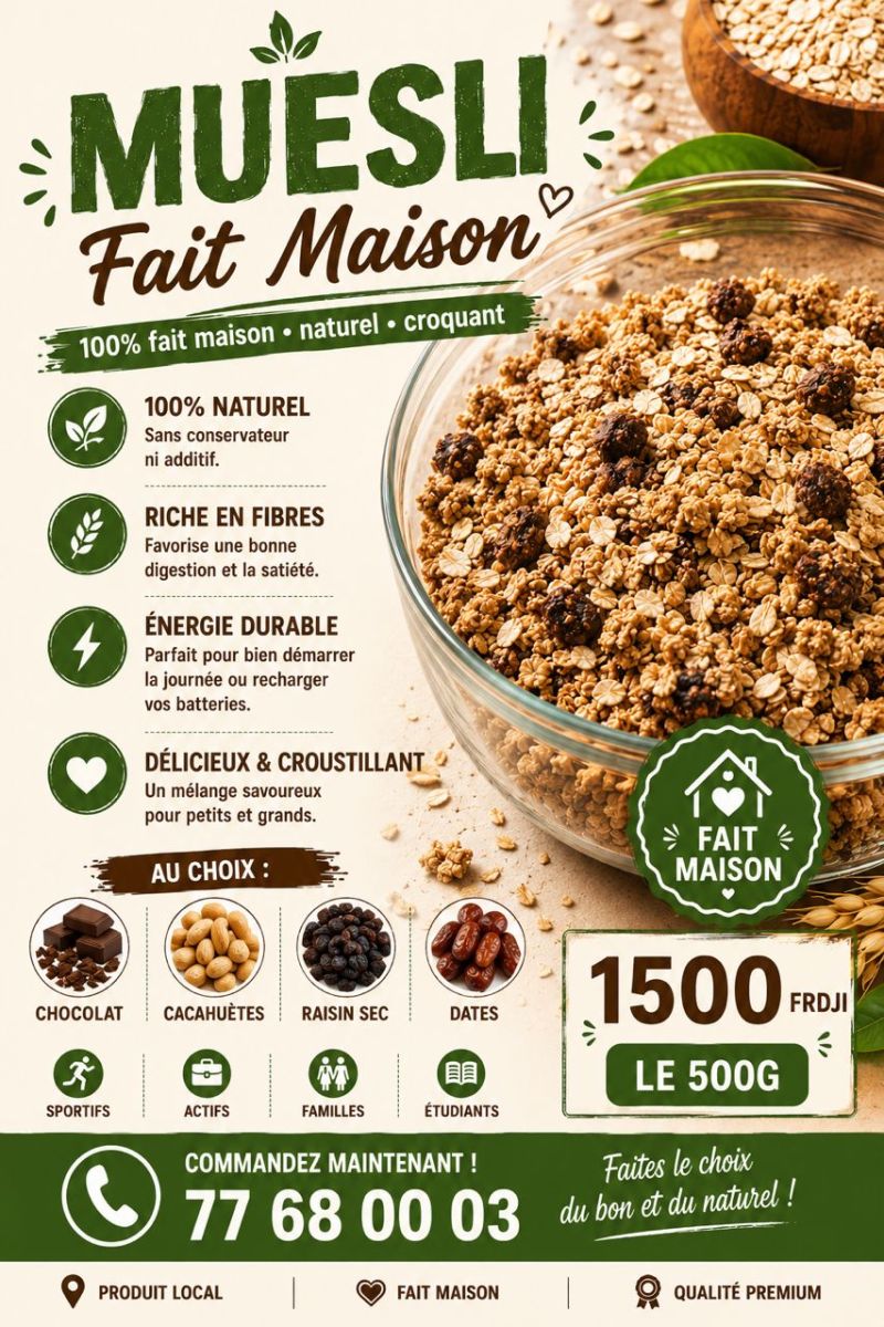 Muesli maison croustillant fait artisanalement