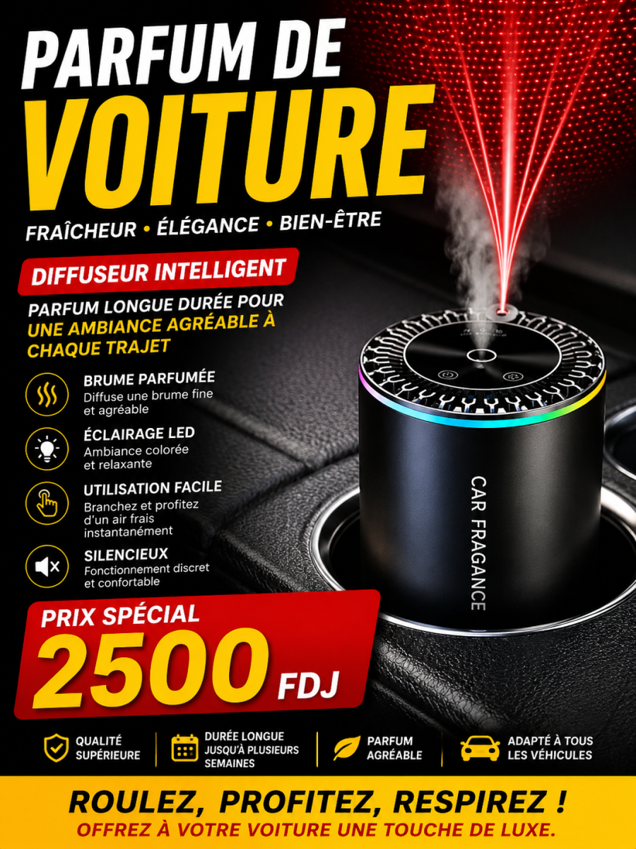 Diffuseur de parfum de voiture avec LED et recharge USB