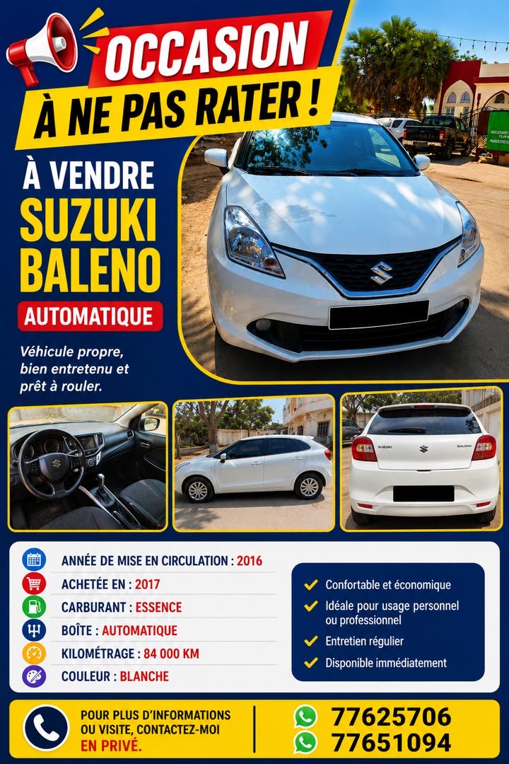 Suzuki Baleno automatique climatisée en excellent état