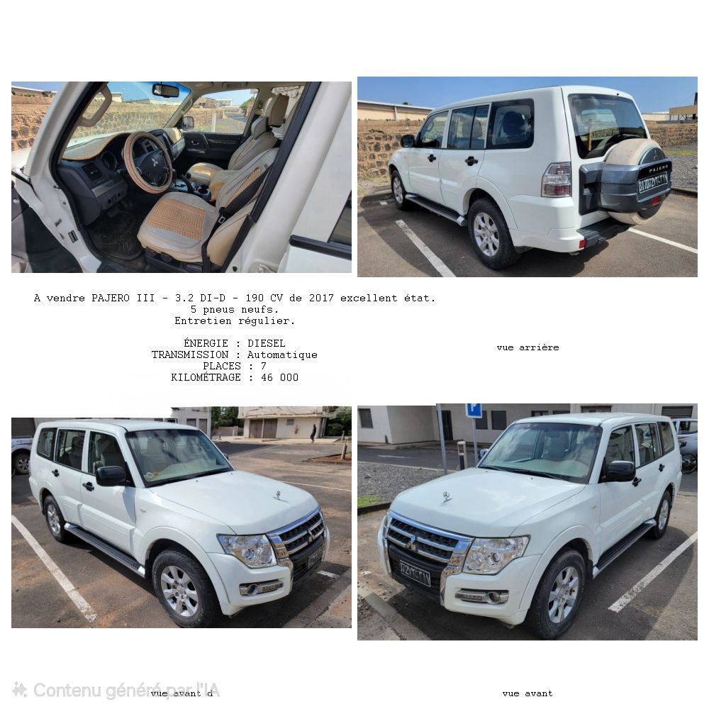 Mitsubishi Pajero III 2017 3.2 DI-D diesel 7 places 4x4 automatique