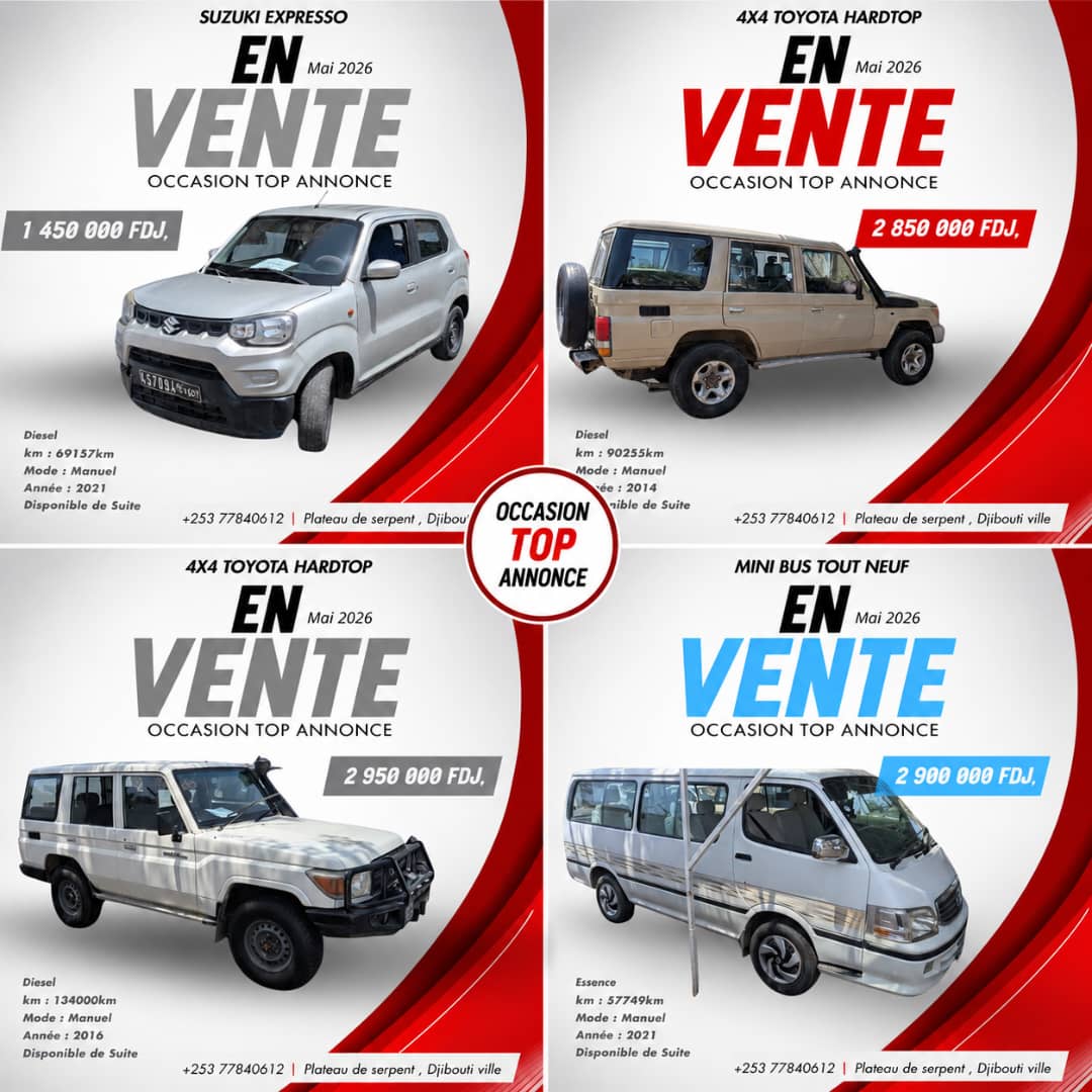 Voitures d’occasion en bon état à vendre à Djibouti