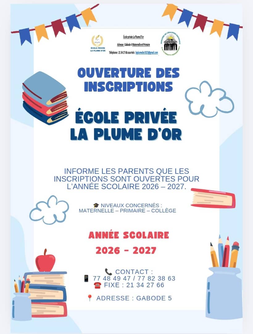Inscriptions ouvertes à l\'École Privée La Plume d\'Or