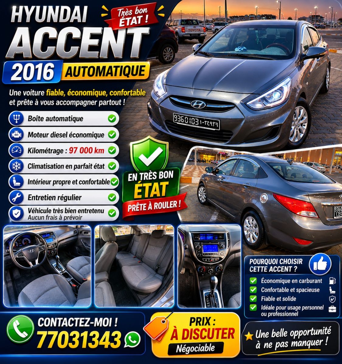 Hyundai Accent 2016 en bon état