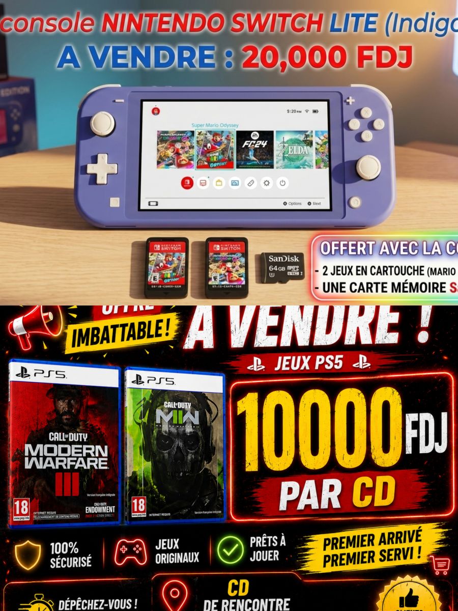 Jeux PS5 Warzone 2 & 3 avec console Nintendo et jeux offerts