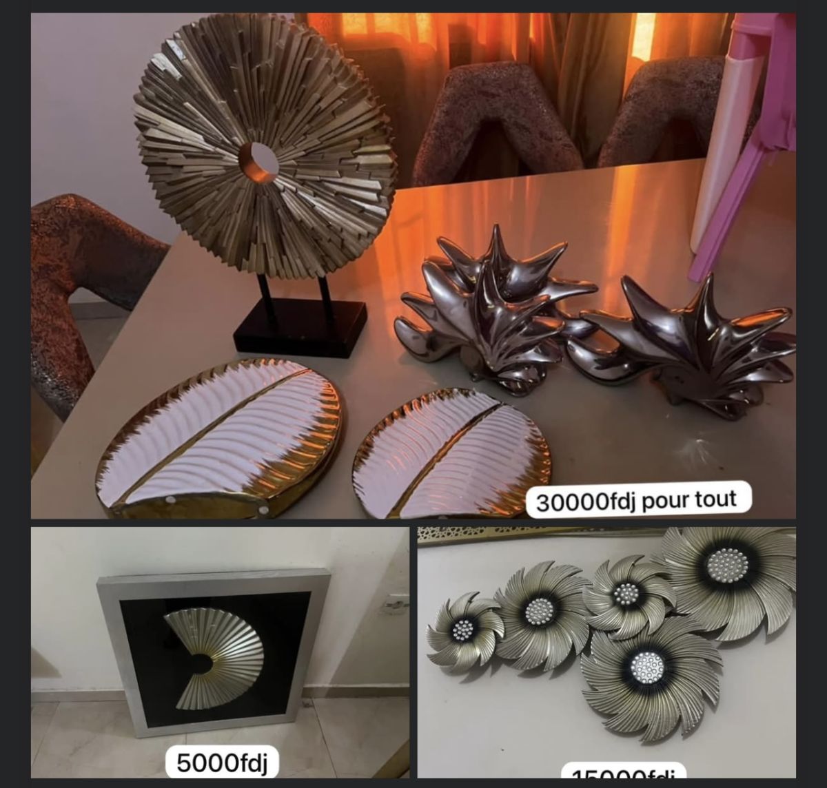 Articles de décoration variés pour intérieur et événement