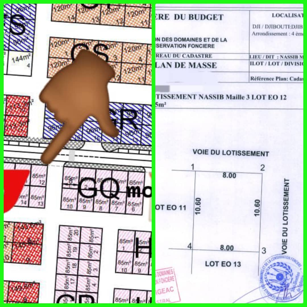 Deux terrain d\'angle 96/85 m² avec titre foncier à Nassib Maille3/4