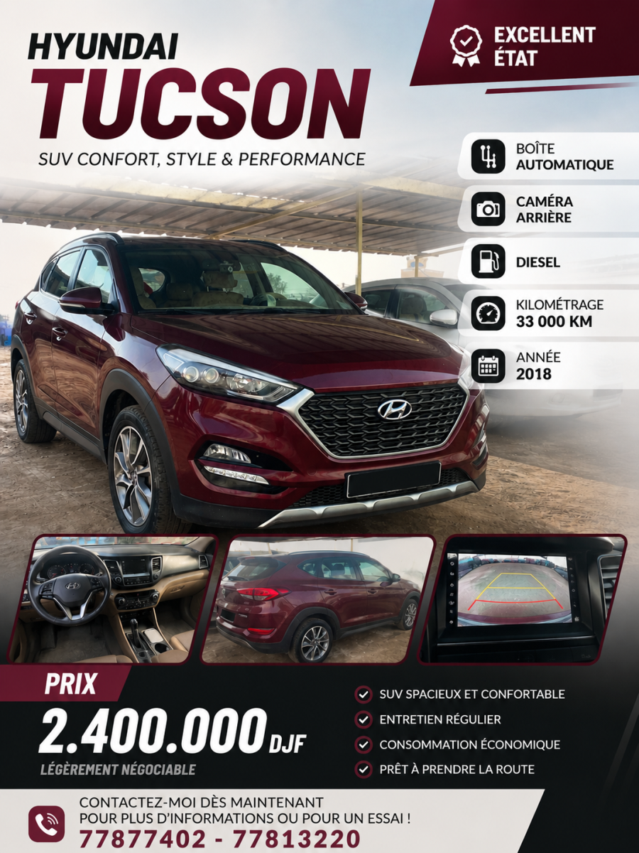 Hyundai Tucson 2023 diesel boîte automatique climatisation fonctionnelle