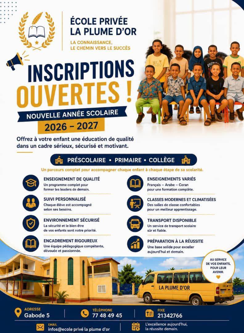 Inscriptions ouvertes à l\'École Privée La Plume d\'Or