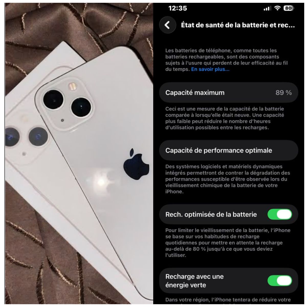 iPhone 13 Blanc 128 Go en excellent état