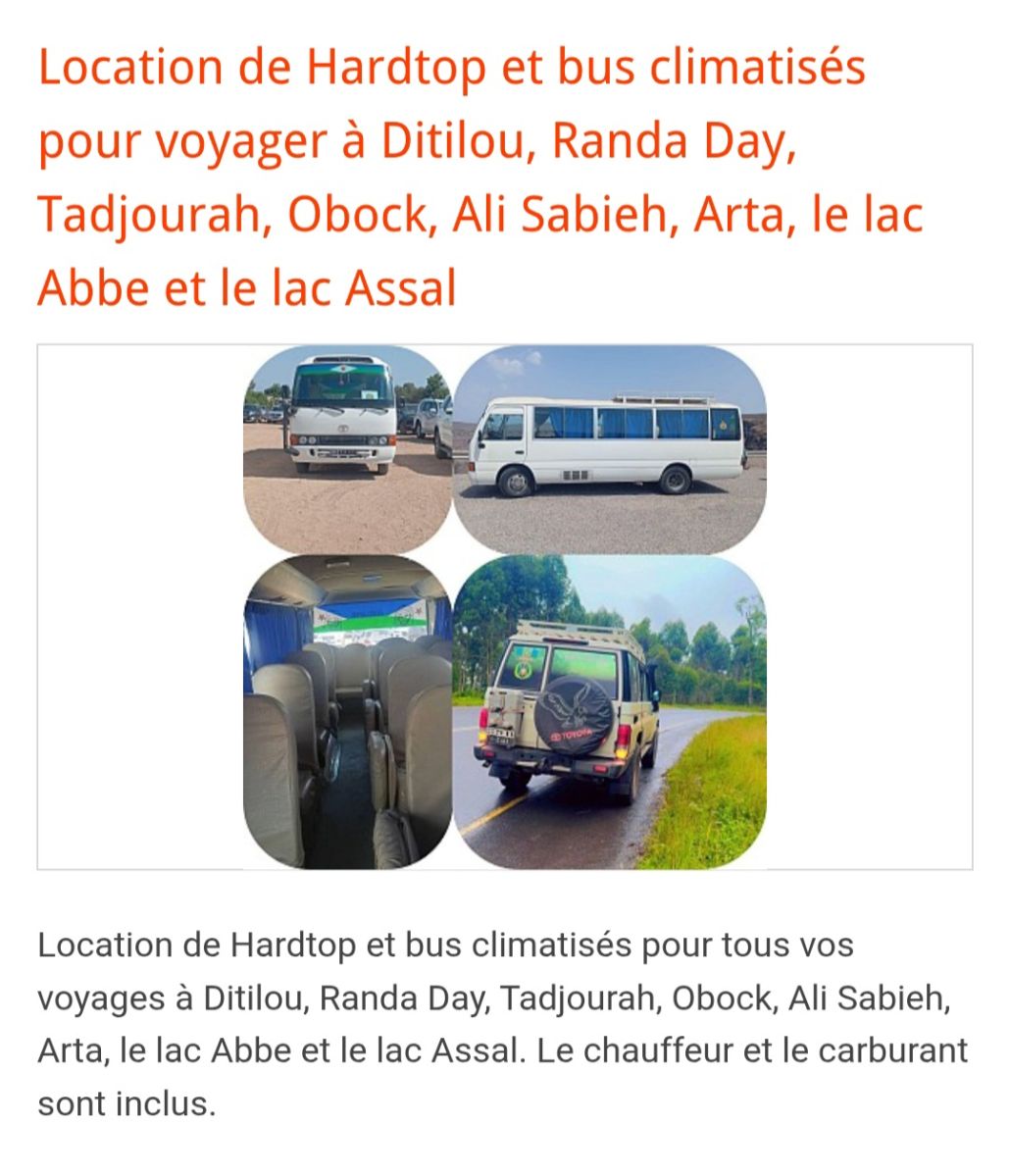 Location voitures Hardtop et bus climatisé pour voyages