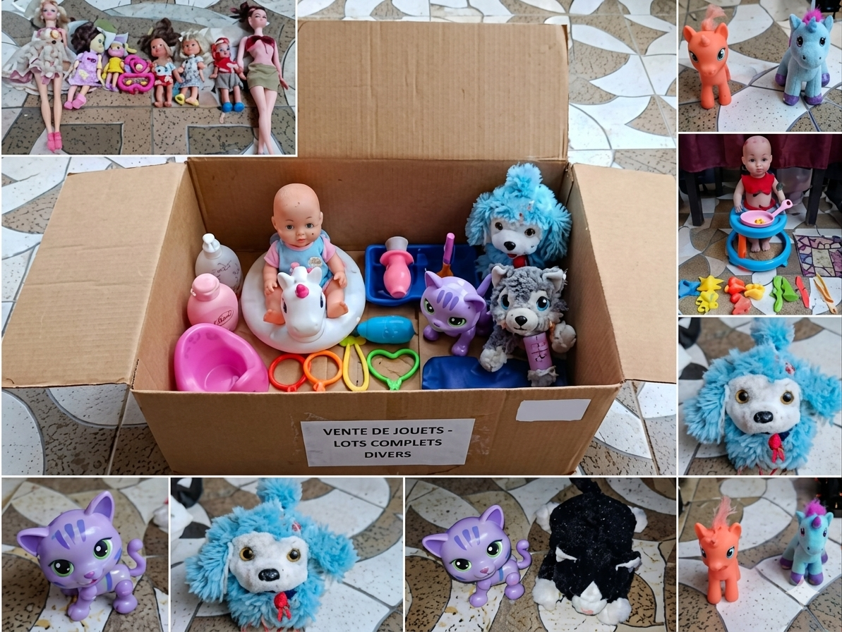 Lot de jouets variés pour enfants en bon état