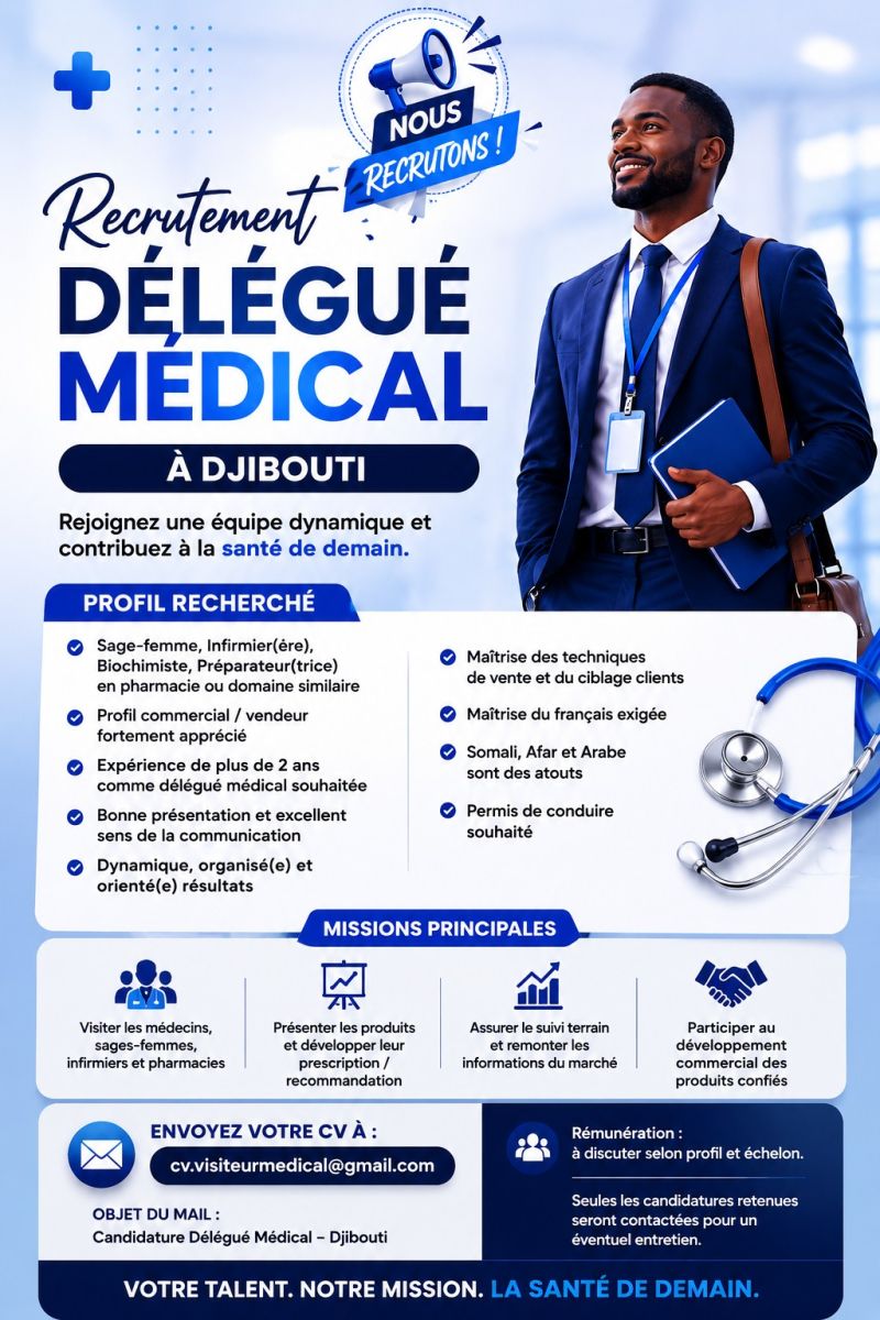 Visiteur Médical H/F pour promotion pharmaceutique