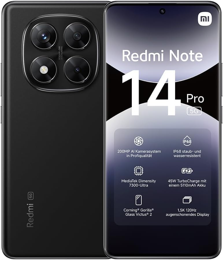 Redmi Note 14 Pro 4G, 32MP caméra, 8+256 RAM/Stockage, 5500 mAh batterie