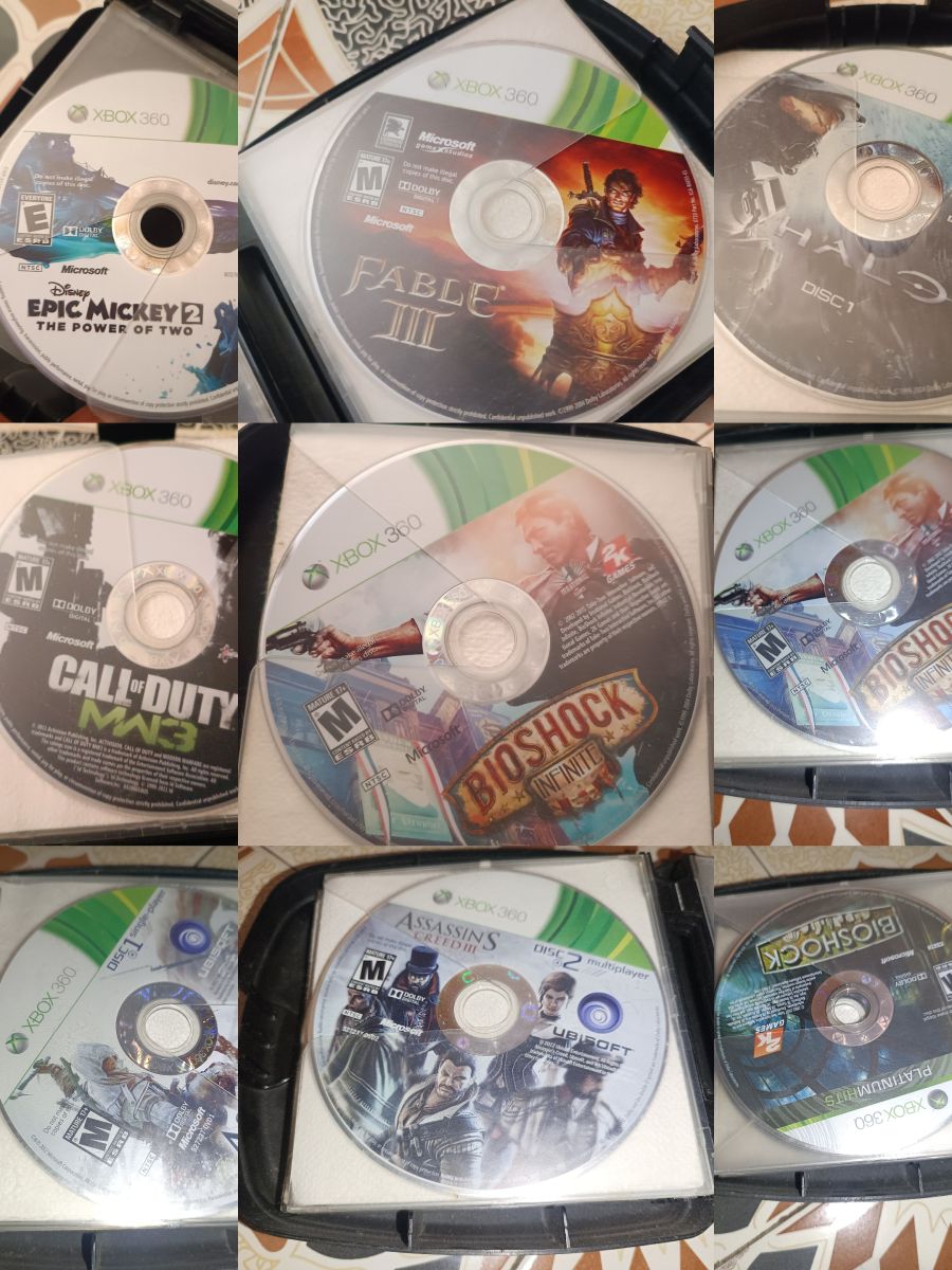 Lot de 15 CD jeux vidéo Xbox 360 en bon état