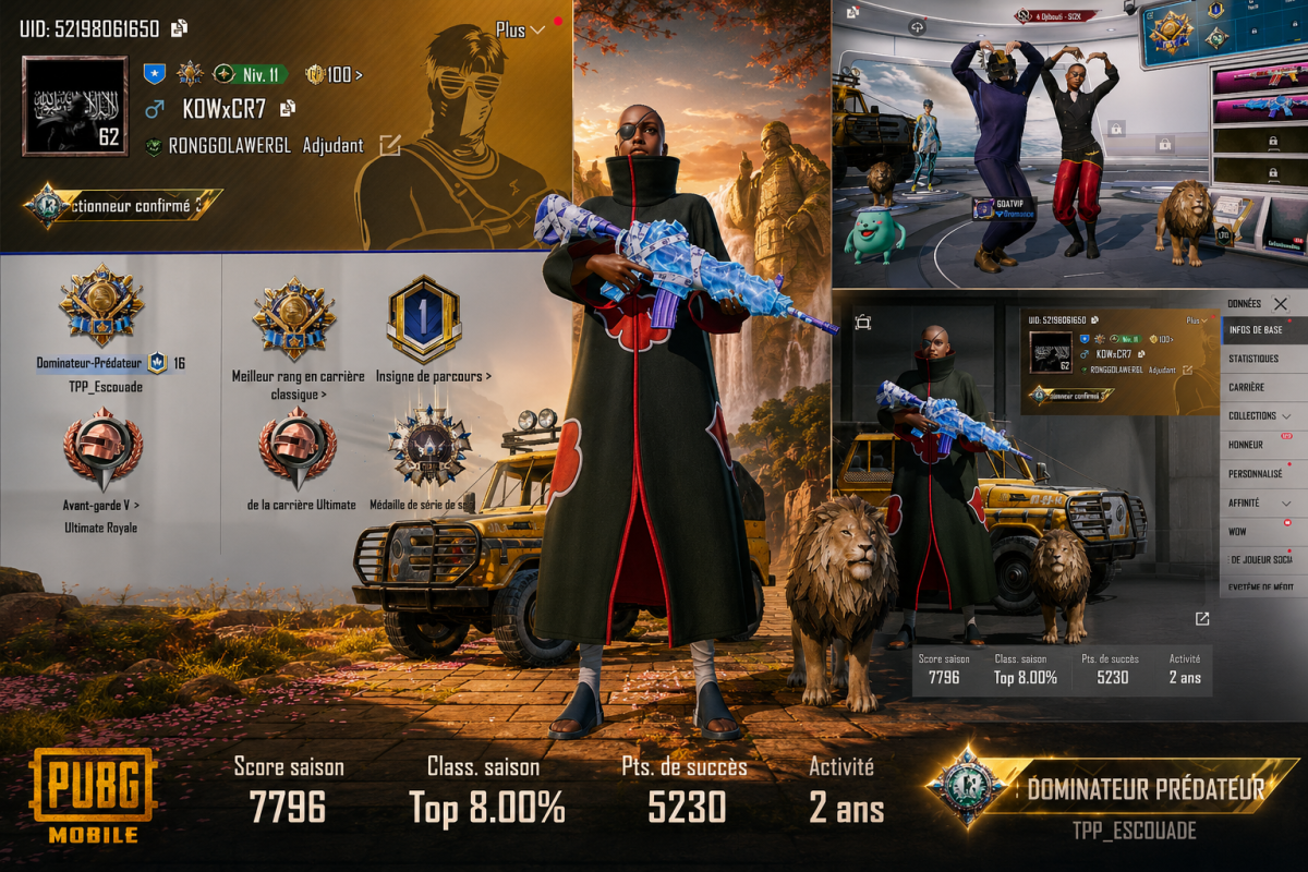 Compte PUBG rare avec armes et véhicules exclusifs