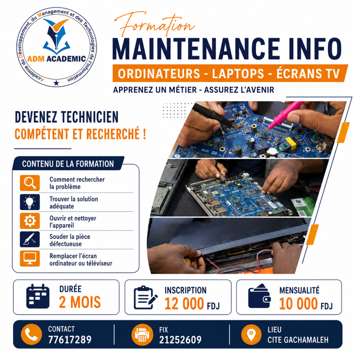 Formation pratique en maintenance informatique et électronique